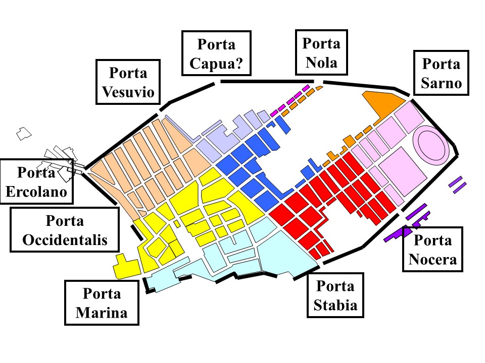 Pompeii plan showing the gates around the city walls Pianta di Pompei ...