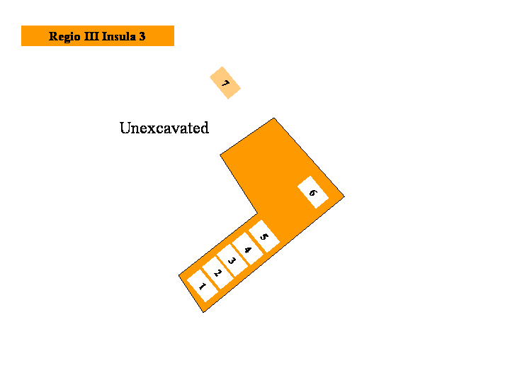 Pompeii Regio III(3) Insula 3. Plan of entrances 1 to 7