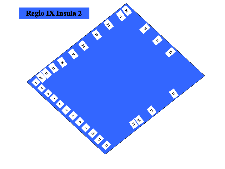 Pompeii Regio IX(9) Insula 2. Plan of entrances 1 to 29