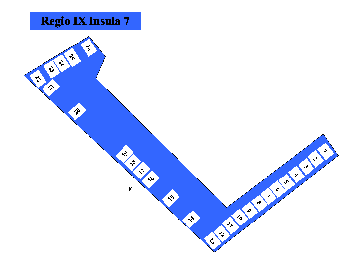 Pompeii Regio IX(9) Insula 7. Plan of entrances 1 to 26