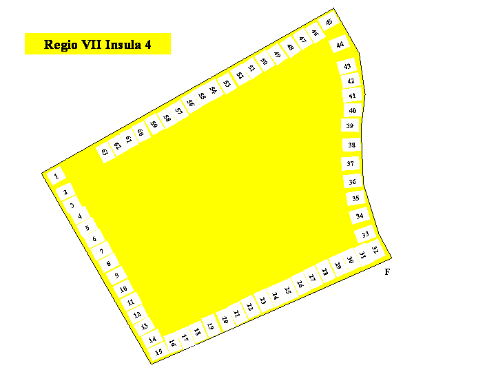Pompeii Regio VII(7) Insula 4. Plan of entrances 1 to 63