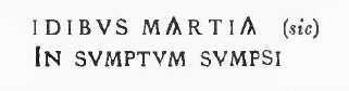 Idibus Martia(s!) / in sumptum sumpsi [CIL IV 8013]
It seems to be the date of a contracted debt (sumpsi) to cope with some expenditure (in sumptum).
