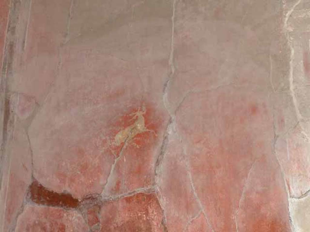 I.6.7 Pompeii. May 2010. Small painted antelope on north side of doorway of east wall of atrium.