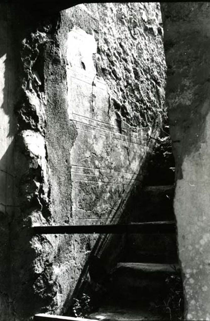 I.7.5 Pompeii. 1975. Shop, c wall next to staircase, SE corner.  Photo courtesy of Anne Laidlaw.
American Academy in Rome, Photographic Archive. Laidlaw collection _P_75_5_33. 
