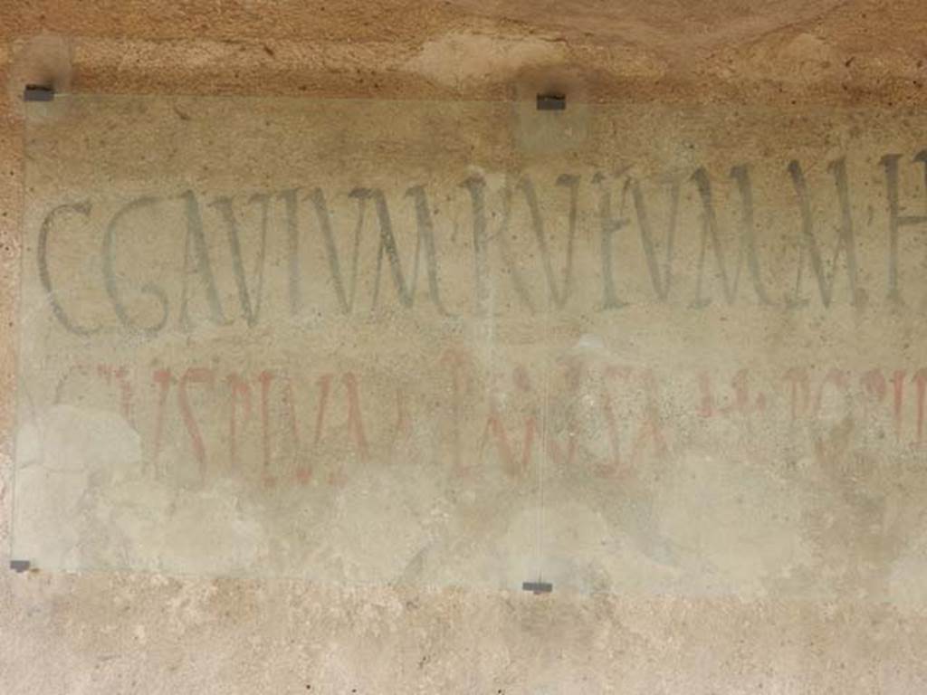 I.7.13 Pompeii. May 2017. Detail of south end of painted inscription. Photo courtesy of Buzz Ferebee.
