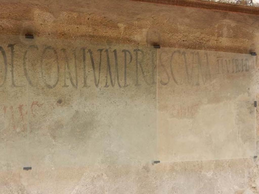 I.7.13 Pompeii. May 2017. Detail of north end of painted inscription. Photo courtesy of Buzz Ferebee.
