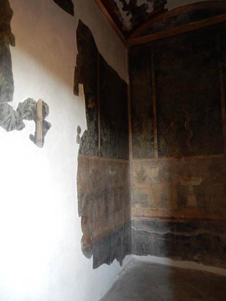 I.9.5 Pompeii. April 2022. 
Room 11, detail from north wall at east end. Photo courtesy of Johannes Eber.
