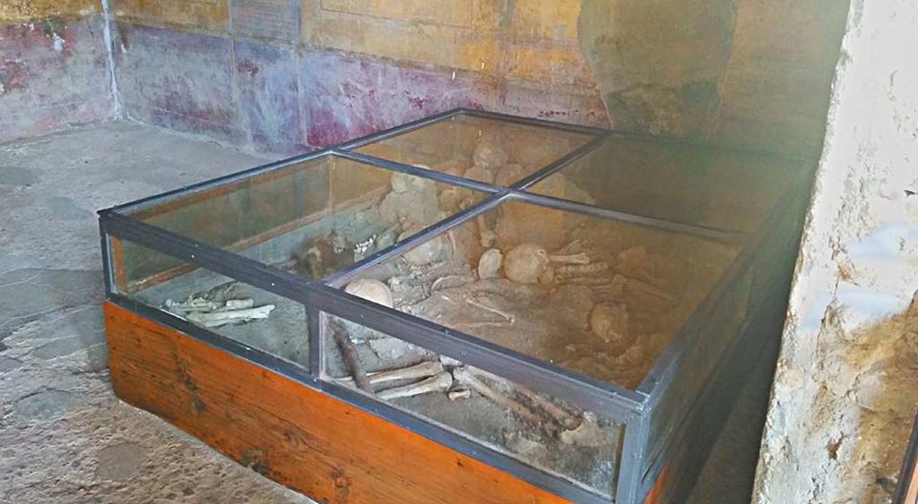 I.10.4 Pompeii. 2015/2016. Room 19, glass display case. Photo courtesy of Giuseppe Ciaramella.

