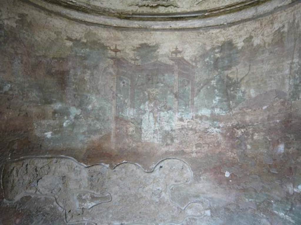 I.10.4 Pompeii. May 2012. Alcove 24, painted plaster below stucco of alcove.