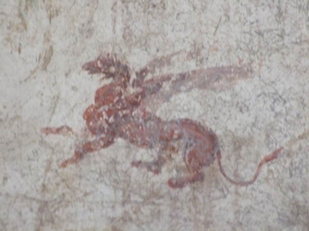 I.10.7 Pompeii. March 2009. Room 2.  Cubiculum. Painting of flying beast.