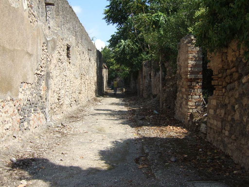 I.10 Pompeii. September 2005.      Roadway looking east                 I.19.1

