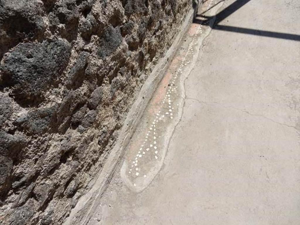 II.2.2 Pompeii. May 2016. Detail of remaining pattern in floor of entrance corridor/fauces 1. Photo courtesy of Buzz Ferebee.