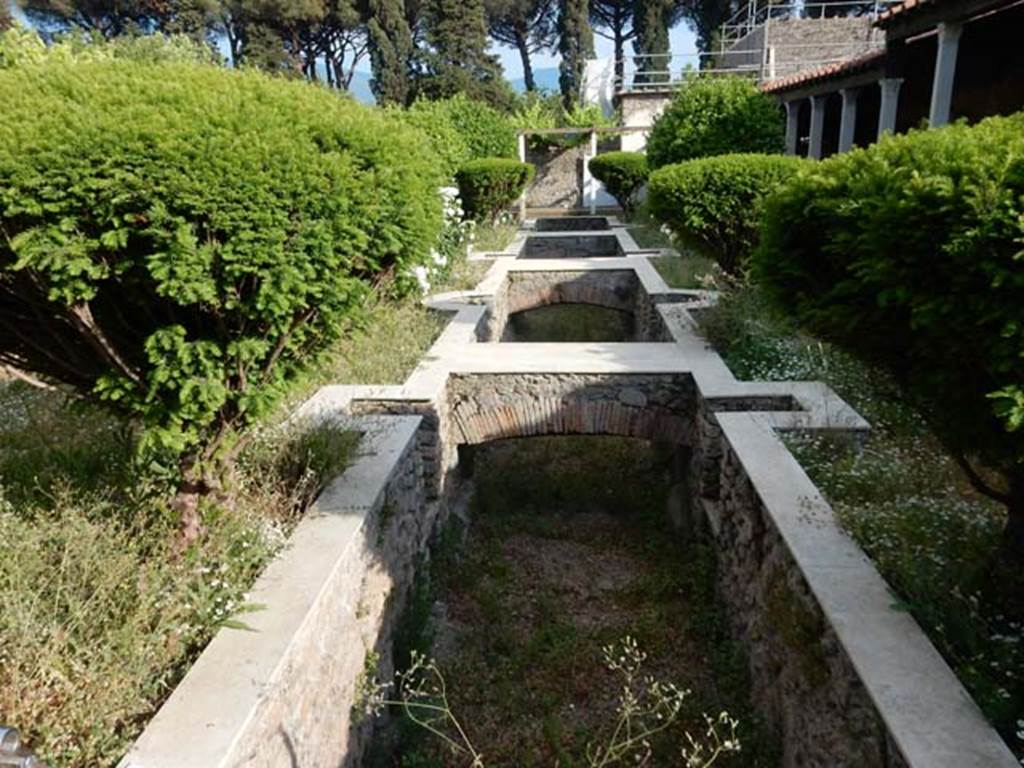 II.4.6 Pompeii. May 2017. Looking south along pool in garden area. Photo courtesy of Buzz Ferebee.