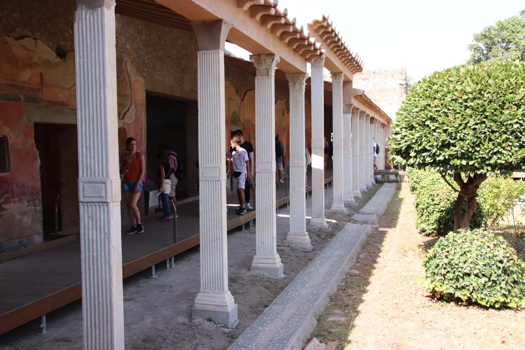II.4.6 Pompeii. September 2019. Looking north along west portico of garden area. Photo courtesy of Klaus Heese.