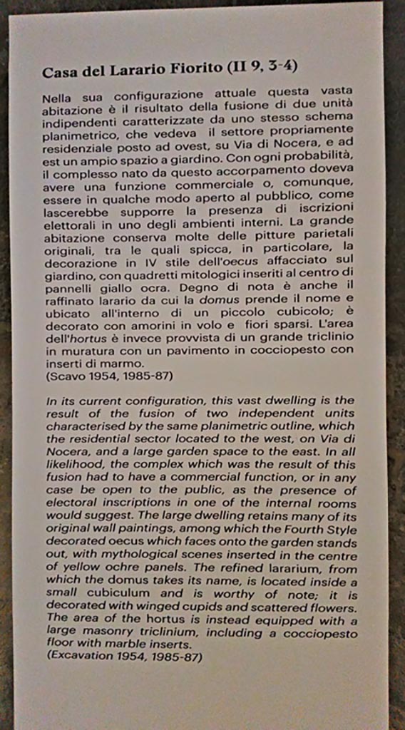 II.9.4 Pompeii. 2018. 
Display information notice. Photo courtesy of Giuseppe Ciaramella.
