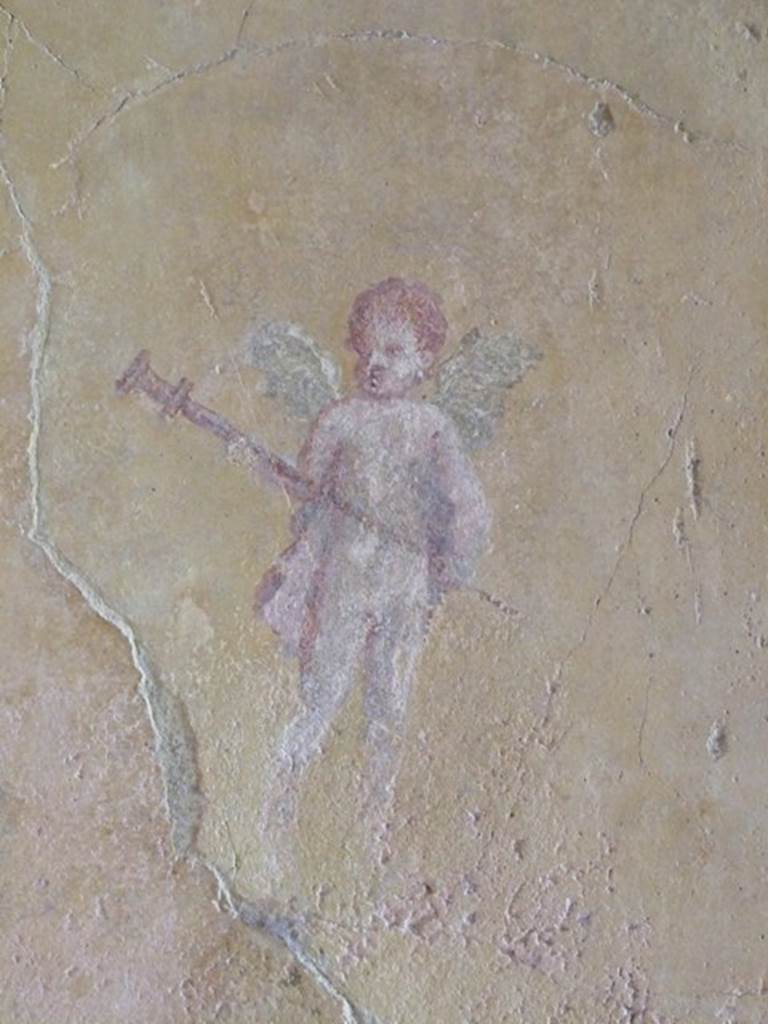 III.4.b Pompeii. March 2009. Room 4, east wall of exedra. Floating cupid..
