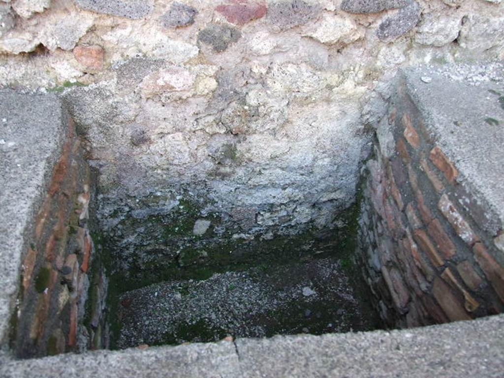 V.1.4 Pompeii. December 2006. Interior of water basin on west side.