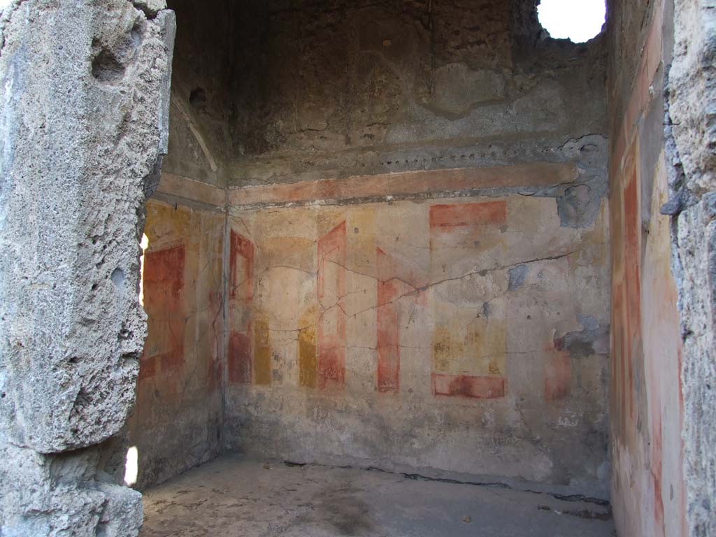V.1.7 Pompeii. December 2007. Room 12 painted east wall of cubiculum.