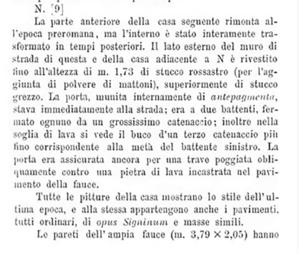 V.2.d Pompeii. Description from BdI, 1885, page 253.
No.9 is the same as V.2.d.
