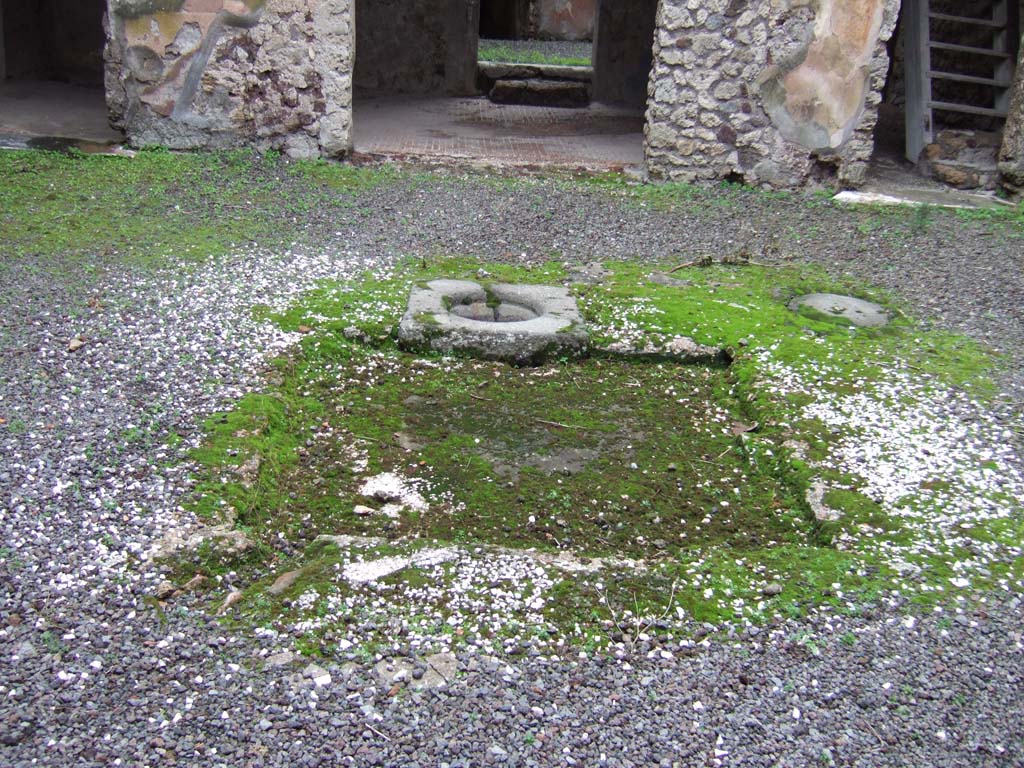 V.2.h Pompeii. October 2019. Looking towards north side of atrium ‘d’, with entrance doorway, in centre.
Foto Annette Haug, ERC Grant 681269 DÉCOR.


