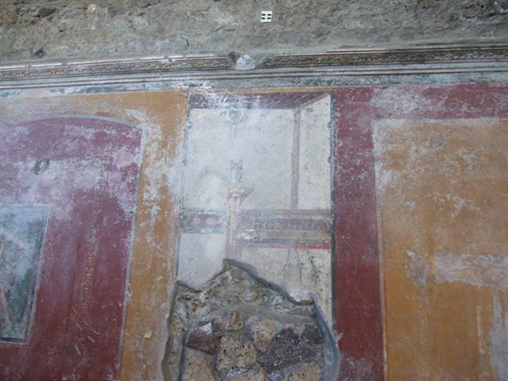 V.3.6 Pompeii. March 2009. Triclinium.  Upper West wall, painted panel.