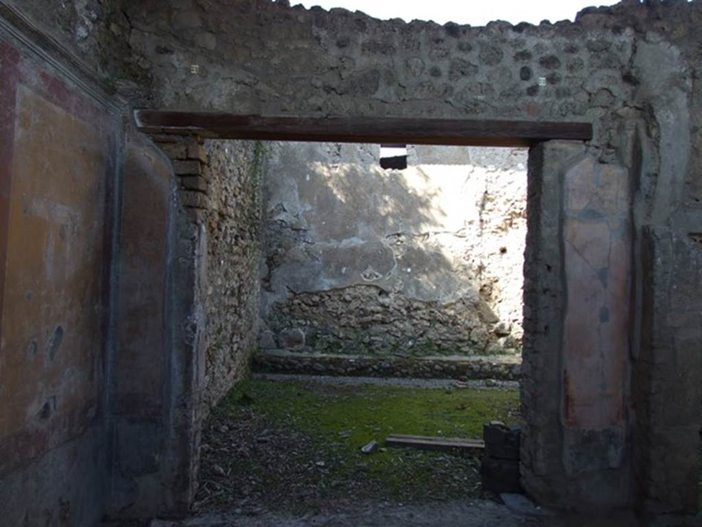 V.3.6 Pompeii. March 2009. Triclinium.  North wall, entrance to Garden.