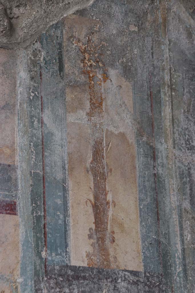 V.6.12, Pompeii. January 2020. Detail of painted upper north wall of entrance fauces/corridor. Photo courtesy of Johannes Eber.