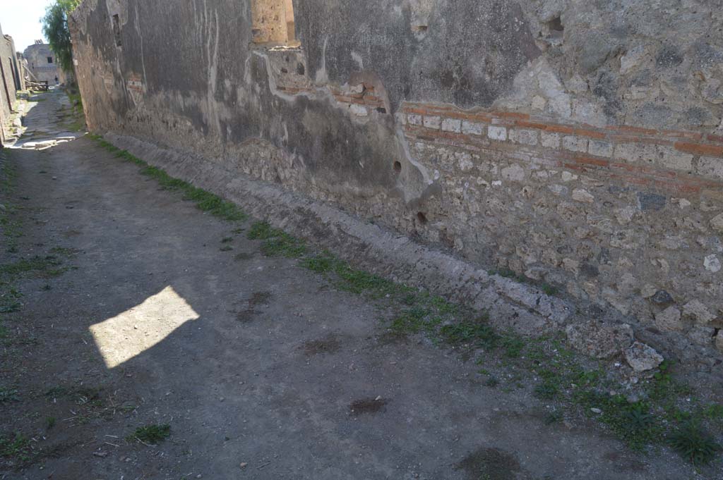 VI.5.16 Pompeii, side wall. October 2017. Looking south along side wall in Vicolo della Fullonica.  
Foto Taylor Lauritsen, ERC Grant 681269 DÉCOR.

