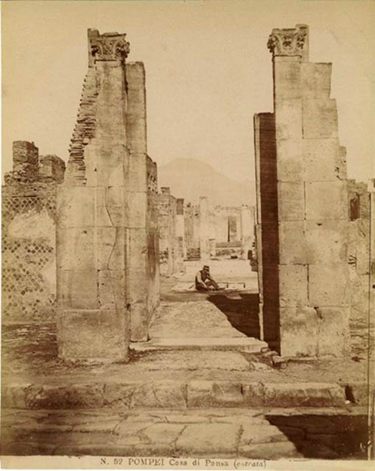 VI.6.1 Pompeii. 19th century photograph. Entrance doorway looking north. Photograph courtesy of Rick Bauer. 

