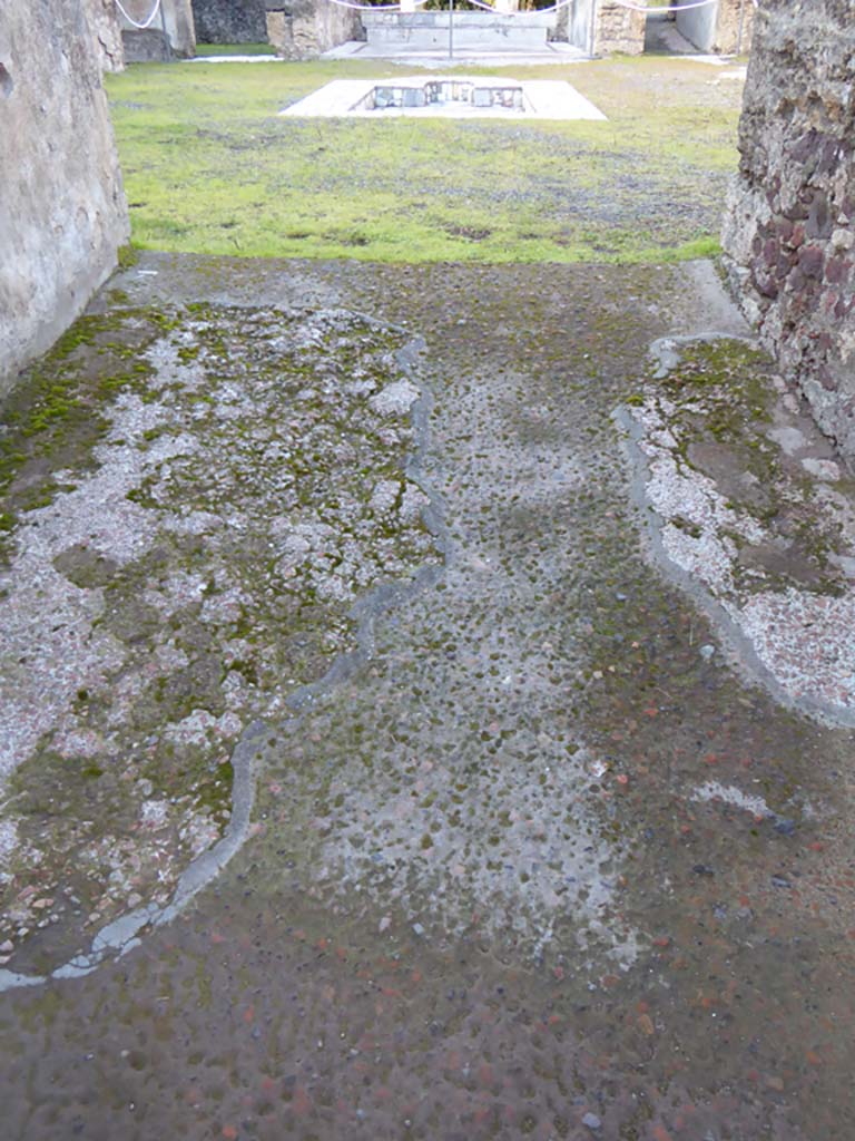 VI.6.1 Pompeii. January 2017. Looking north along flooring in entrance corridor/fauces.
Foto Annette Haug, ERC Grant 681269 DÉCOR.
