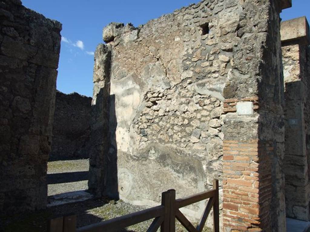 VI.7.8 Pompeii. March 2009. North wall of shop.