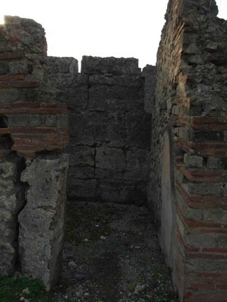 VI.9.1 Pompeii. December 2007. Doorway to room 3, cubiculum, on south side of entrance corridor.