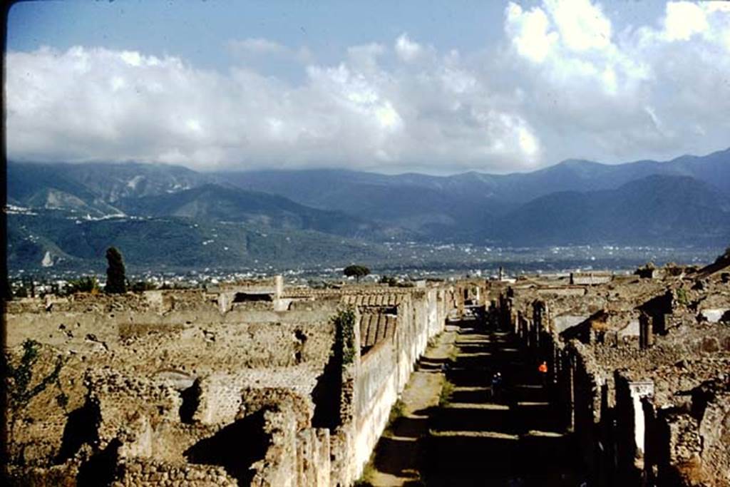 VI.9.1 Pompeii, on left. 1959. Looking south on Via Mercurio, from north end. Photo by Stanley A. Jashemski.
Source: The Wilhelmina and Stanley A. Jashemski archive in the University of Maryland Library, Special Collections (See collection page) and made available under the Creative Commons Attribution-Non Commercial License v.4. See Licence and use details.
J59f0599
