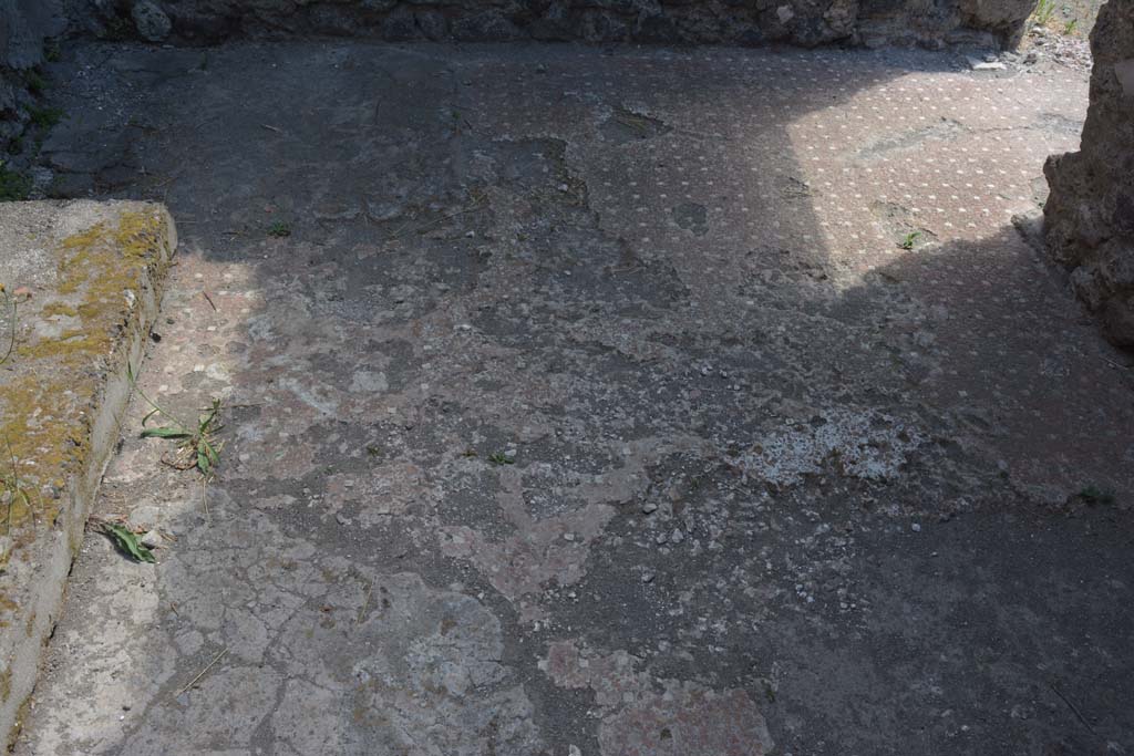 VI.9.4 Pompeii. July 2017. Room 15, looking east across flooring with doorway to VI.9.5 entrance fauces, on right.
Foto Annette Haug, ERC Grant 681269 DÉCOR.

