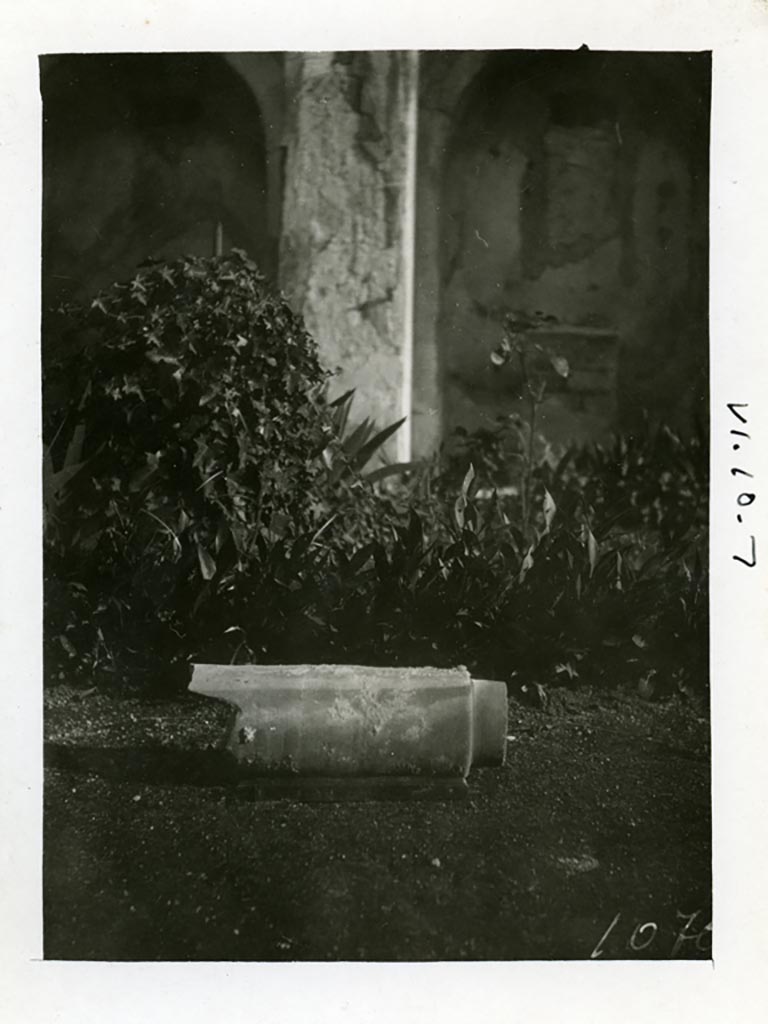 VI.10.7 Pompeii. Pre-1937-39. Terracotta pipe.
Photo courtesy of American Academy in Rome, Photographic Archive. Warsher collection no. 1070.
