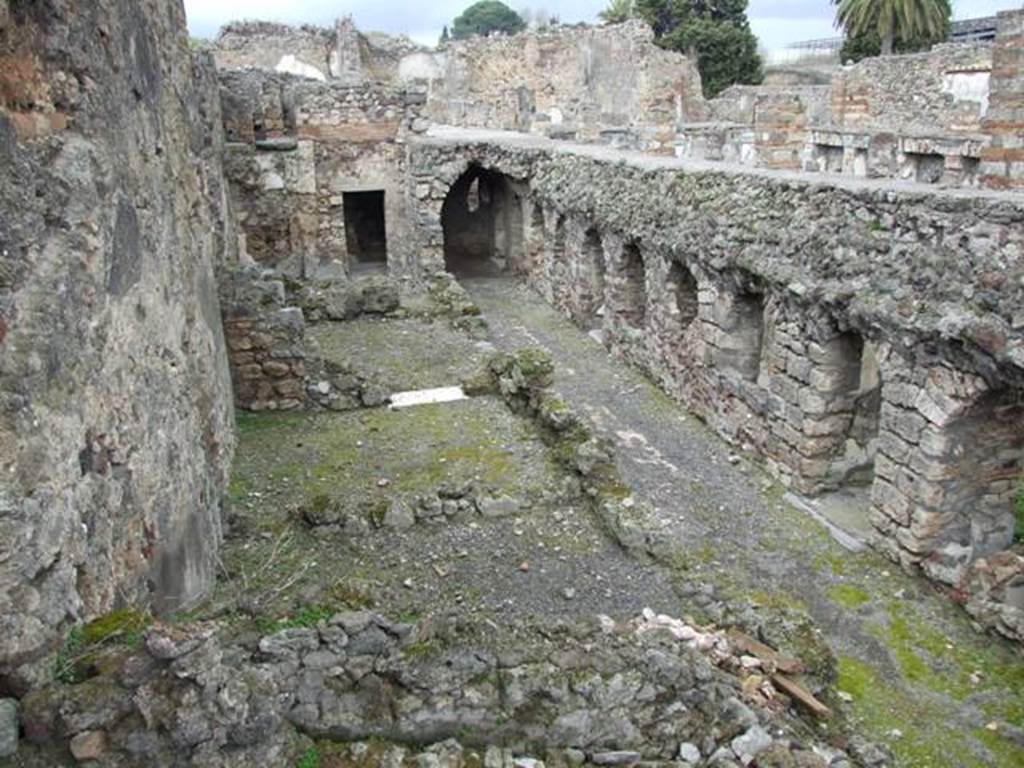 VI.10.7 Pompeii.  March 2009.  Looking north across rooms on west side of garden.