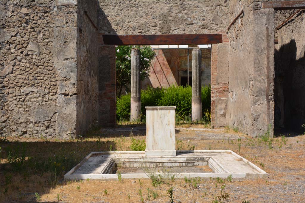 VI.14.20 Pompeii. July 2017. Room 1, looking west across impluvium in atrium.
Foto Annette Haug, ERC Grant 681269 DÉCOR.
