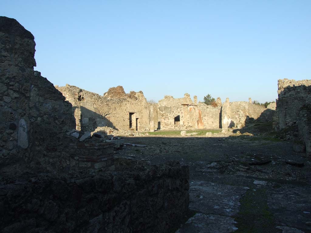 VI.14.38 Pompeii. December 2007. Looking east across area of two houses VI.14.38 and 39, destroyed by bombing in 1943.