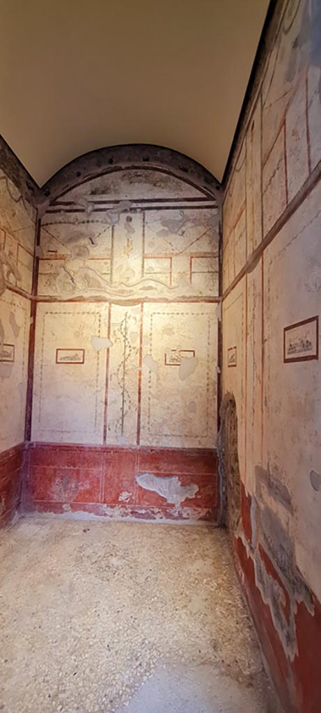 VI.15.1 Pompeii. April 2023. 
Looking through doorway towards east wall. Photo courtesy of Giuseppe Ciaramella.
(PPM – room k)
