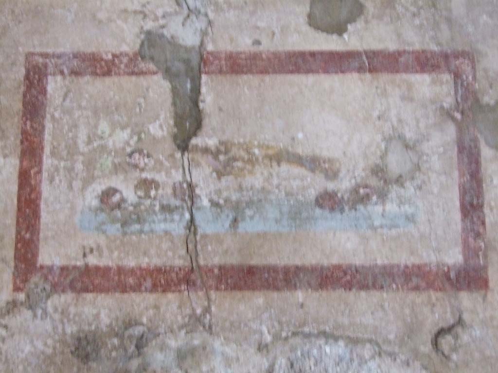 VI.15.1 Pompeii. December 2006. Detail of bird painting from east end of north wall, in bedroom leading from atrium.
(PPM – room k)

