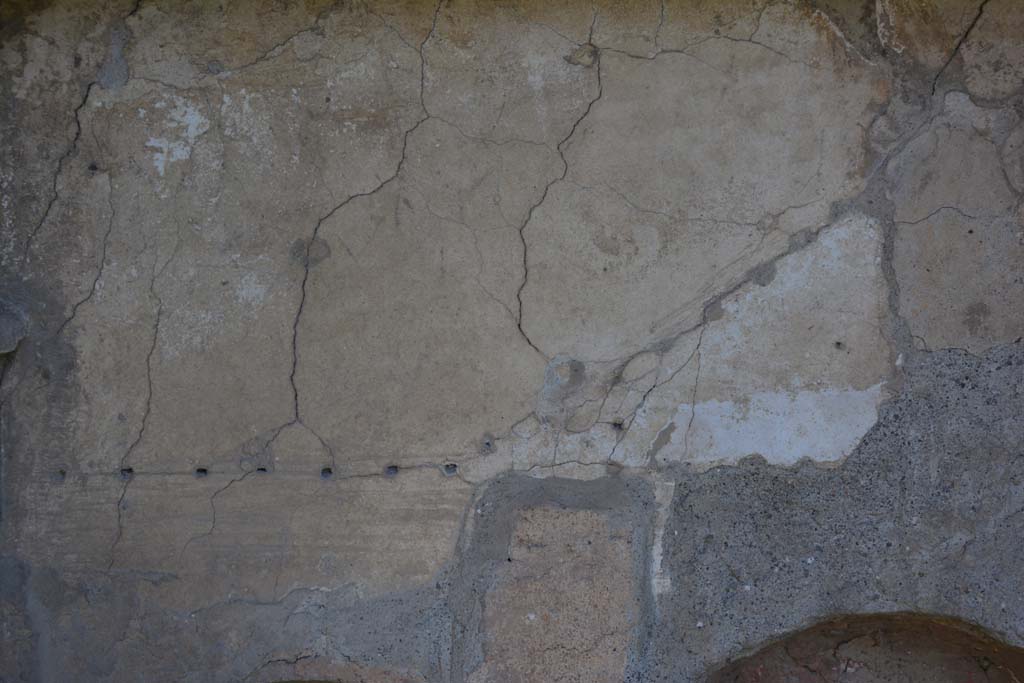 VI 15 5 Pompeii. March 2019. Room 1, detail of wall above niche on north side. 
Foto Annette Haug, ERC Grant 681269 DÉCOR.

