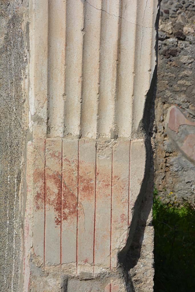 VI 15 5 Pompeii. March 2019. Tablinum 7, detail from north wall pilaster at east end.
Foto Annette Haug, ERC Grant 681269 DCOR.

