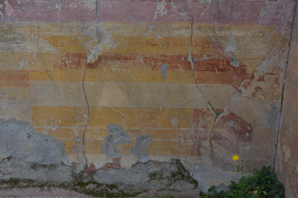 VI 15 5 Pompeii. March 2019. Oecus/triclinium 8, lower east wall at south end.
Foto Annette Haug, ERC Grant 681269 DCOR.
