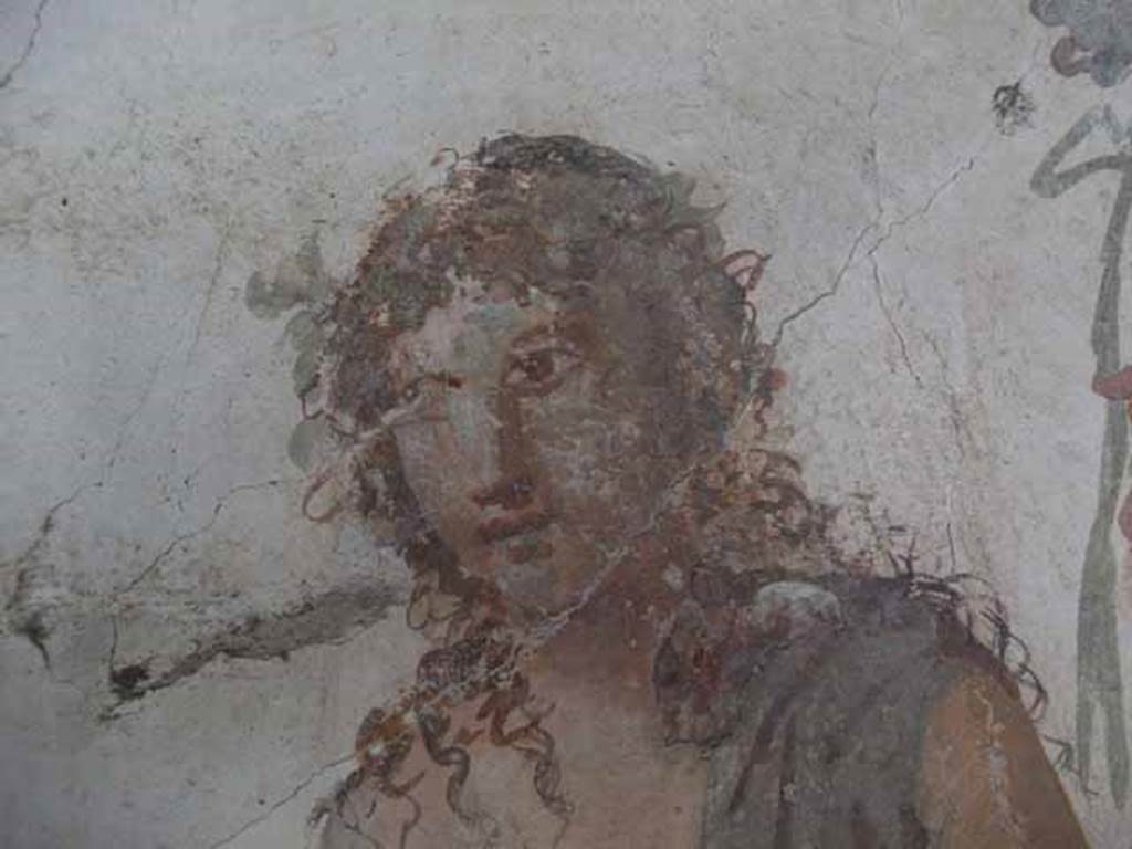 VI.15.8 Pompeii. May 2010.  Detail of Bacchus.