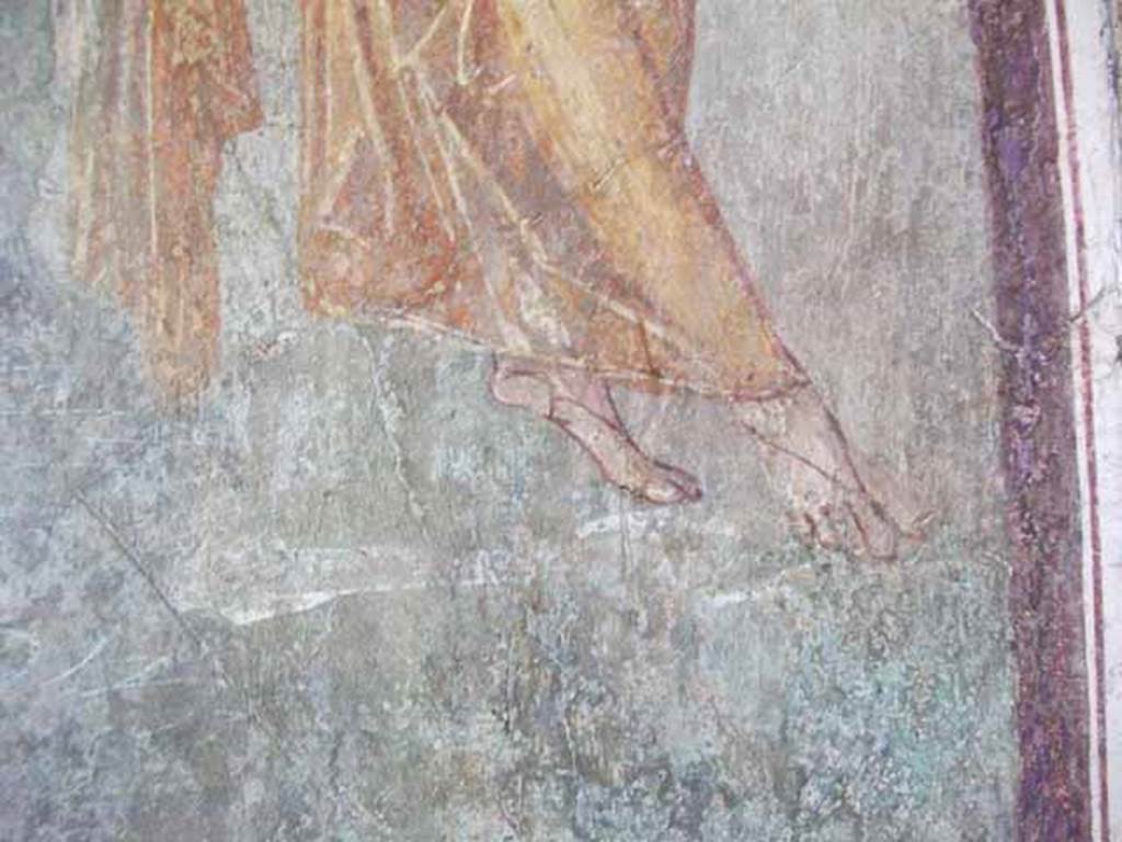 VI.15.8 Pompeii. May 2010. Detail of Andromeda’s feet.