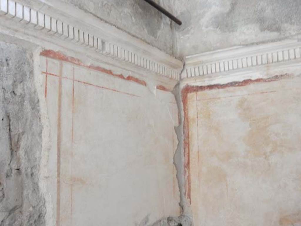 VI.15.8 Pompeii. May 2015. Detail of stucco in north-east corner. Photo courtesy of Buzz Ferebee.
