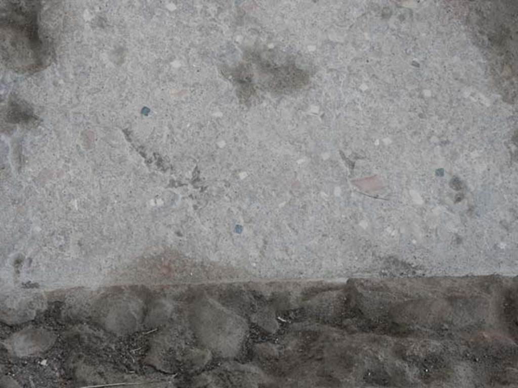 VI.15.8 Pompeii. May 2015. Detail of impluvium base in atrium. Photo courtesy of Buzz Ferebee.