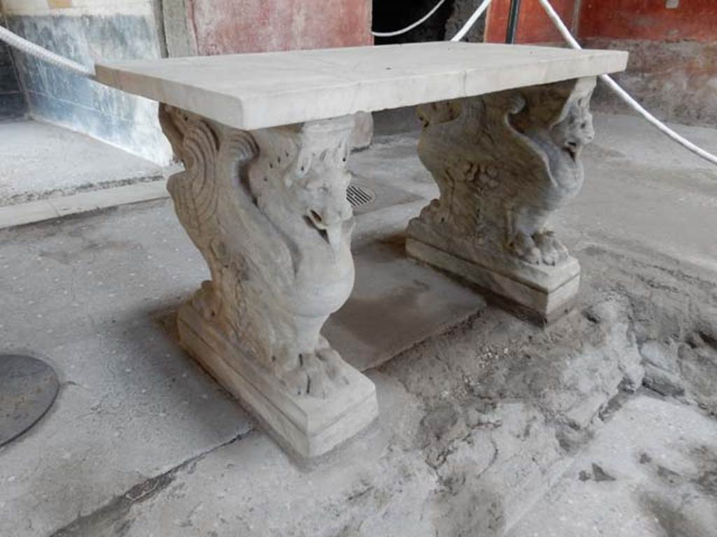 VI.15.8 Pompeii. May 2015. Looking north-west towards marble table. Photo courtesy of Buzz Ferebee.
