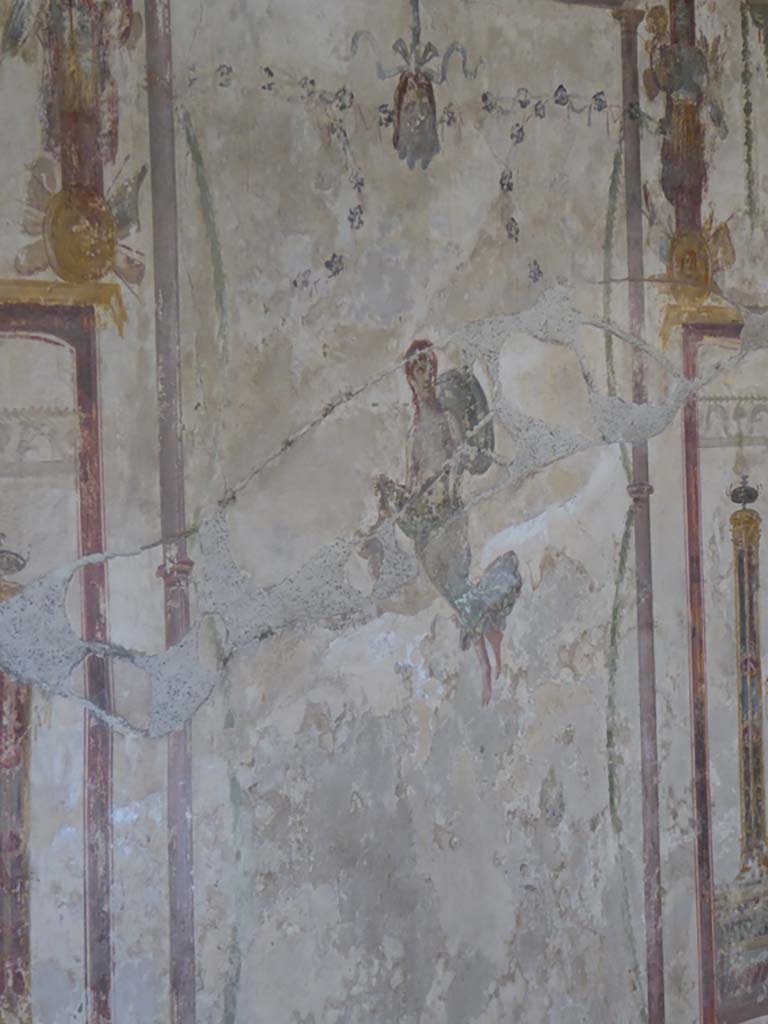 VI.16.7 Pompeii. September 2015. Room Q, painting in centre of south wall.
Foto Annette Haug, ERC Grant 681269 DÉCOR.
