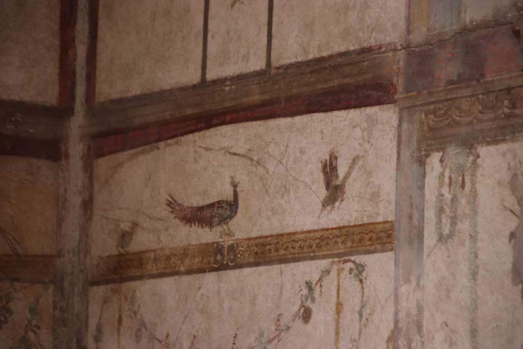 VI.16.7 Pompeii. September 2021. Room Q, painted decoration on north wall. Photo courtesy of Klaus Heese.
